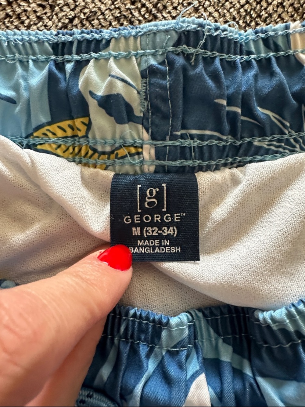 🎉HP🎉 George Men’s Blue Floral Swim Trunks - Picture 6 of 7